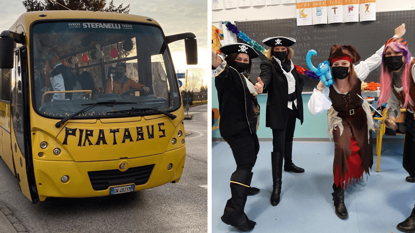 Lo scuolabus diventa una nave dei pirati, a Farra arriva il carnevale per i bambini delle elementari